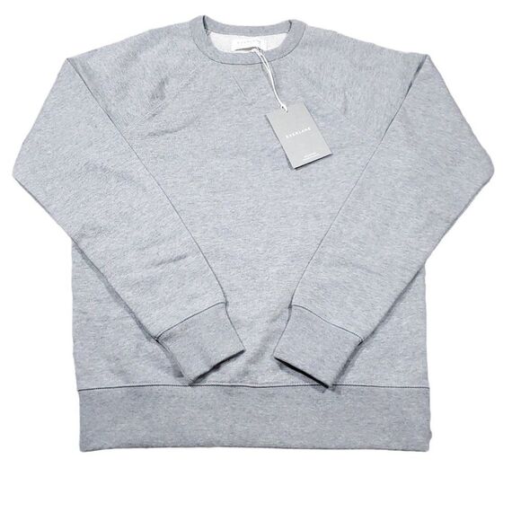 Everlane Unisex French Terry Crew Sweatshirt Gray Size XXS Sweater Oversized - Picture 3 of 10